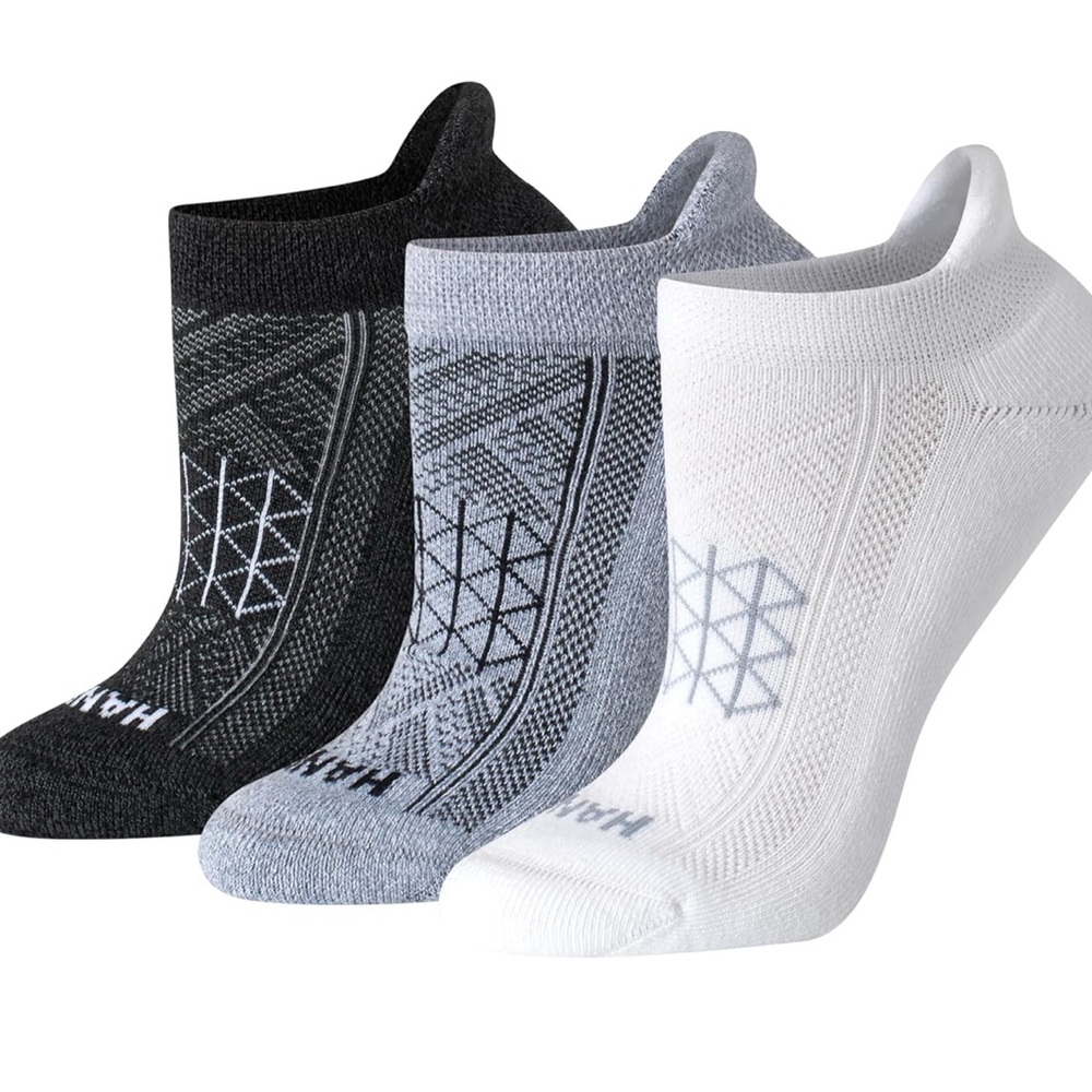 Women’s Athletic Ankle Socks - Hanes: Black, Gray, White